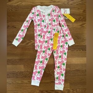 NWT Roller Rabbit Girls Pink Lion Pajamas